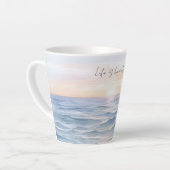 美しい海の夕日 カフェラテマグ (左アングル)