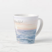 美しい海の夕日 カフェラテマグ (右アングル)
