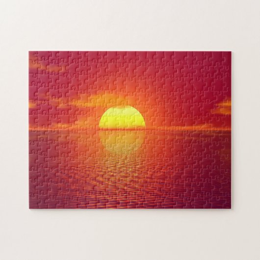 美しい海の夕日 ジグソーパズル (横)