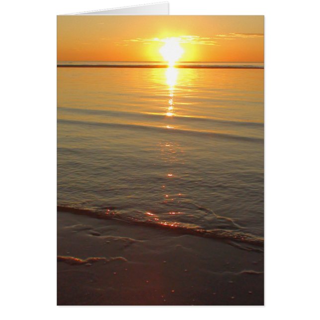 美しい海の夕焼けの空白カード (正面)