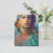 美しい海の女性と人魚のはがき ポストカード (スタンド正面)