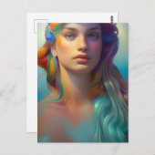 美しい海の女性と人魚のはがき ポストカード (正面/裏面)