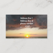 美しい海の日没の暗闇は背景を曇らせます 名刺 (裏面)