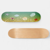 美しい海の星と真珠の牡蠣殻 スケートボード (横)