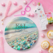 美しい海の波と海のガラスパーソナライズされた ペーパープレート (パーティー)