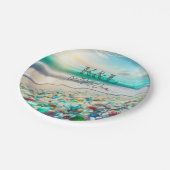 美しい海の波と海のガラスパーソナライズされた ペーパープレート (アングル)