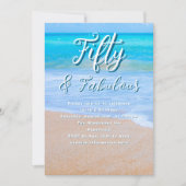 美しい海の節目の誕生日パーティー 招待状 (正面)