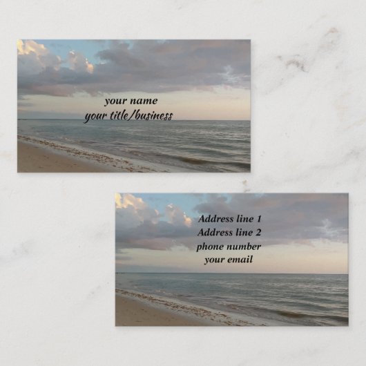 美しい海の背景 名刺 (正面/裏面)