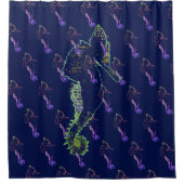 美しい海の馬のパターンのシャワーカーテン シャワーカーテン (正面)