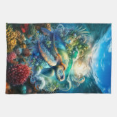 美しい海ウミガメキッチンタオル キッチンタオル (横)