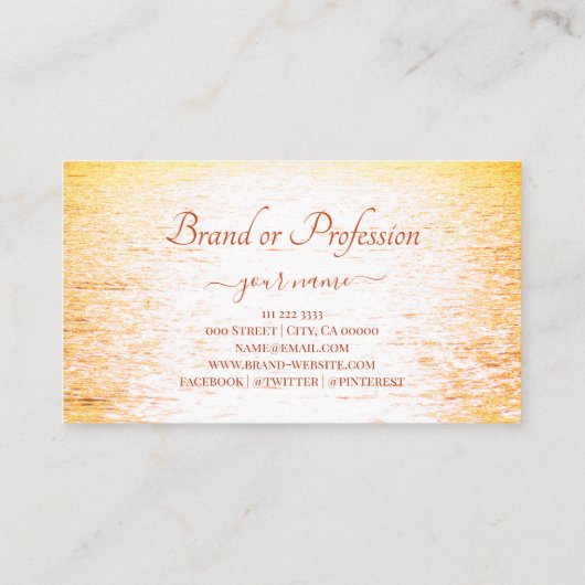 美しい海エレガントとピーチサンセット美しい 名刺 (裏面)