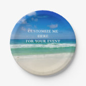 美しい海カスタム撮影ビーチパーティー ペーパープレート (正面)