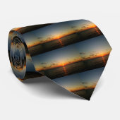 美しい海サンセットイエローオレンジ ネクタイ (ロール)