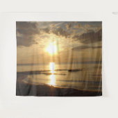 美しい海サンセットビローイングクラウドタペストリー タペストリー (正面(横))