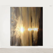 美しい海サンセットビローイングクラウドタペストリー タペストリー (正面)