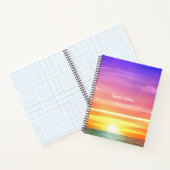 美しい海サンライズ&編集可能グッドビーブス文字 ノートブック (内部)