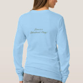 美しい海シーン、ブルー長袖、Tシャツ Tシャツ (裏面)