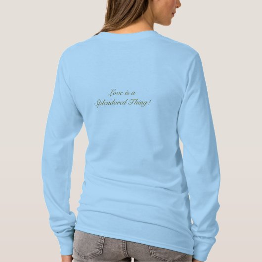 美しい海シーン、ブルー長袖、Tシャツ Tシャツ (裏面)