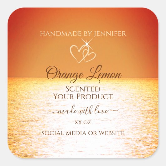 美しい海デザイン製品の包装ラベル スクエアシール (正面)