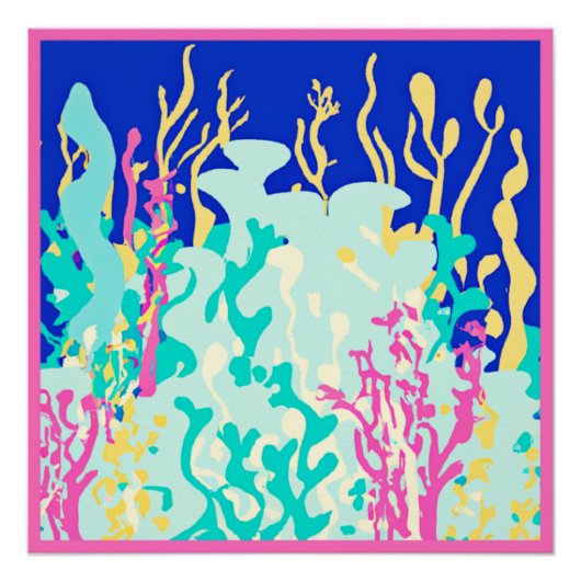 美しい海パターンデザイン。買今 ポスター (正面)