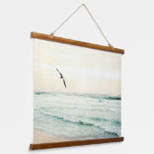 美しい海ビーチシーガルソアリング 吊り下げ型タペストリー (傾斜あり)