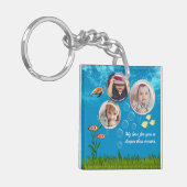 美しい海ブルー熱帯魚の水中 キーホルダー (正面左)