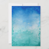 美しい海亀の結婚式招待状 - 青と緑 招待状 (裏面)