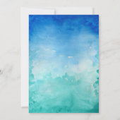 美しい海亀の結婚式招待状 - 青と緑 招待状 (裏面)