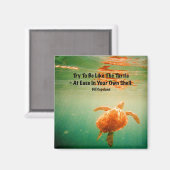 美しい海亀の2インチ角マグネット マグネット (正面/裏面)