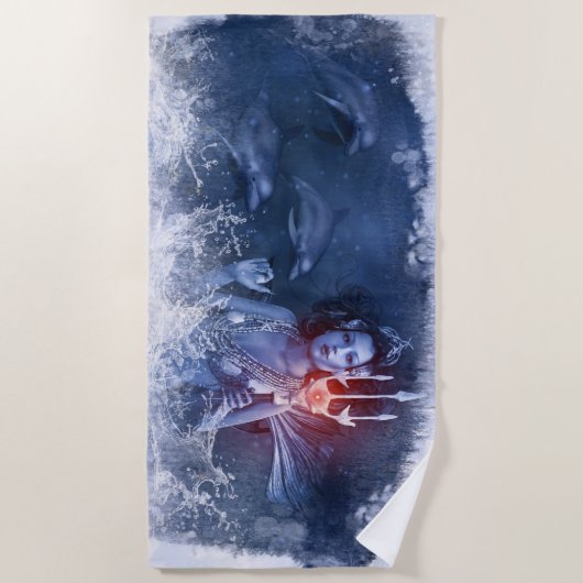 美しい海人魚 ビーチタオル (正面)