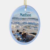 美しい海名前をカスタムすると年 セラミックオーナメント (右)