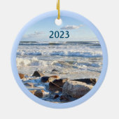 美しい海名前をカスタムすると年 セラミックオーナメント (裏面)