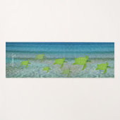 美しい海水浴ウミガメと書道 ヨガマット (正面(横))