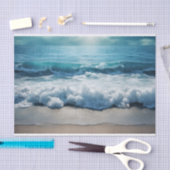 美しい海波がビーチに砕ける 薄葉紙 (クラフト)