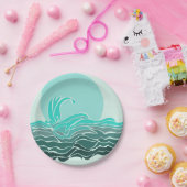美しい海波と夕日 ペーパープレート (パーティー)