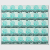 美しい海波と夕日 ラッピングペーパー (フラット)