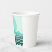 美しい海波と夕日 紙コップ (左)