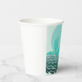 美しい海波と夕日 紙コップ (右)