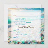 美しい海波と海のガラス結婚ズ 招待状 (裏面)