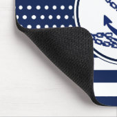 美しい海洋スタイル、青と白、いかり マウスパッド (コーナー)