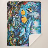 美しい海洋生物の壁画 シェルパブランケット (正面)