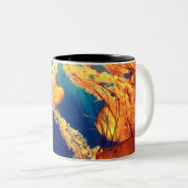 美しい海洋生物:ゴールデンクラゲ ツートーンマグカップ (正面右)