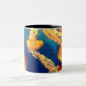 美しい海洋生物:ゴールデンクラゲ ツートーンマグカップ (中央)