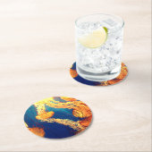 美しい海洋生物：ゴールデンクラゲ ラウンドペーパーコースター (インサイチュ)