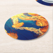 美しい海洋生物：ゴールデンクラゲ ラウンドペーパーコースター (アングル)