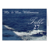 美しい海結婚波のテーブルテントカード (正面横)