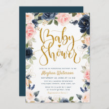 美しい海軍と赤面フローラの赤ちゃんシャワー