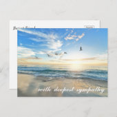 美しい海辺と鳥の哀悼シーン ポストカード (正面/裏面)