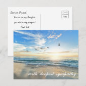 美しい海辺と鳥の情景　哀悼の気持ちを込めて ポストカード (正面/裏面)