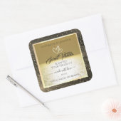 美しい海金ゴールドとベージュ色の製品ラベル スクエアシール (封筒)